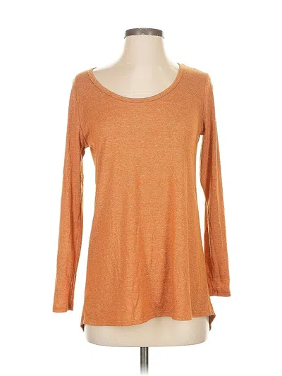 Pre-owned Lularoe Long Sleeve Top Orange Scoop Neck Tops