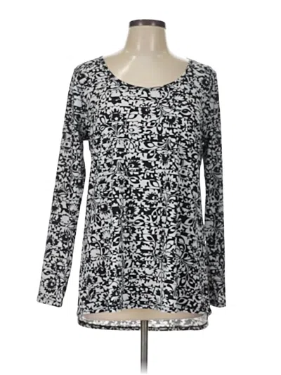 Pre-owned Lularoe Long Sleeve Top Silver Scoop Neck Tops