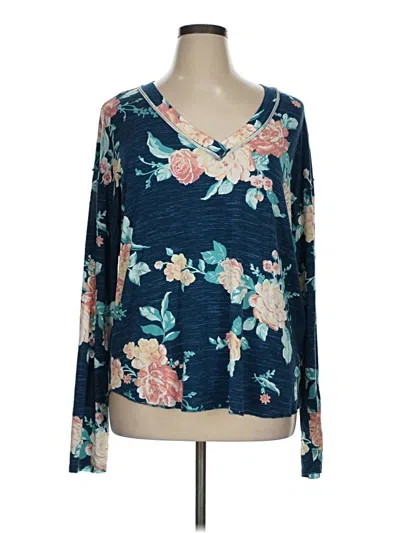 Pre-owned Lularoe Long Sleeve T-shirt In Blue