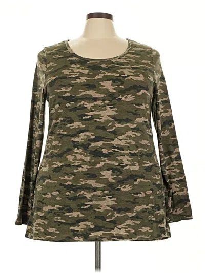 Pre-owned Lularoe Long Sleeve T-shirt In Green