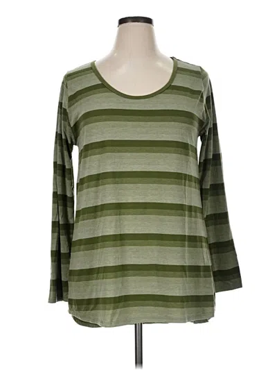 Pre-owned Lularoe Long Sleeve T-shirt In Green