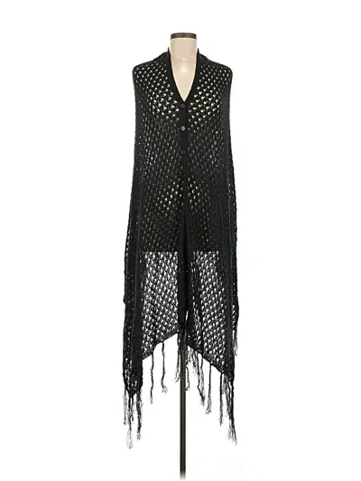 Pre-owned Lularoe Poncho In Black