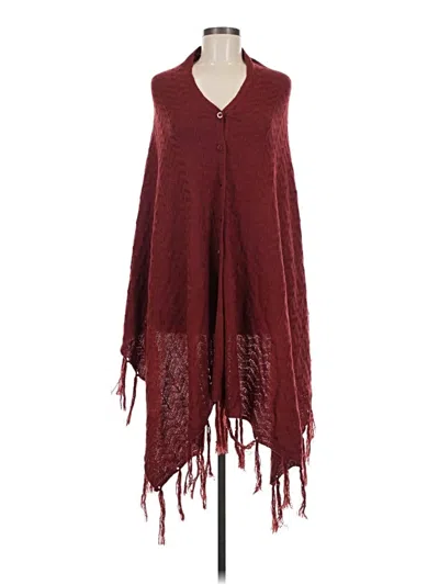 Pre-owned Lularoe Poncho In Burgundy