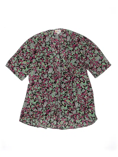 Pre-owned Lularoe Kids' Short Sleeve Blouse In Black