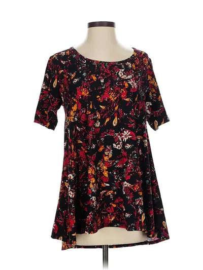 Pre-owned Lularoe Short Sleeve Blouse In Black