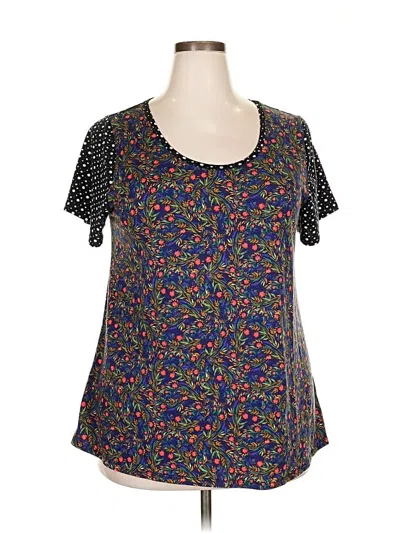 Pre-owned Lularoe Short Sleeve Blouse In Black