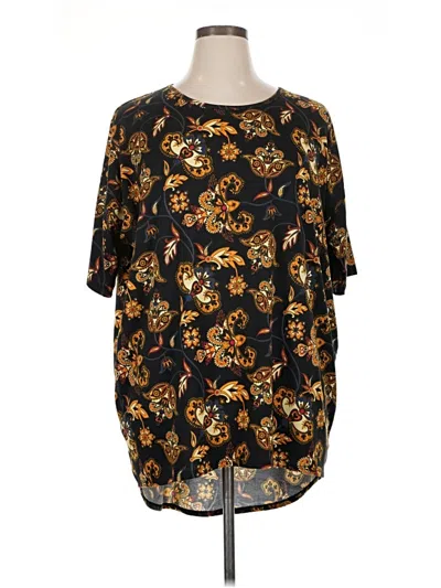 Pre-owned Lularoe Short Sleeve Blouse In Black