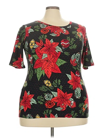 Pre-owned Lularoe Short Sleeve Blouse In Black