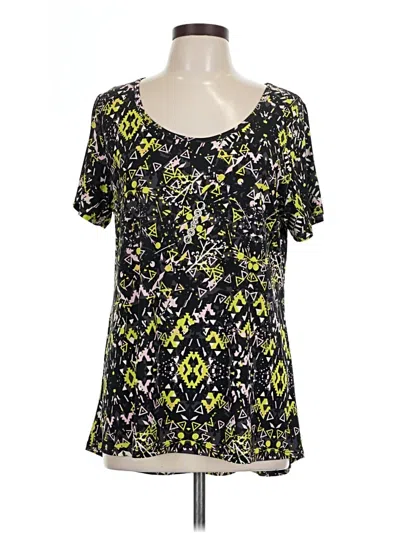 Pre-owned Lularoe Short Sleeve Blouse In Black