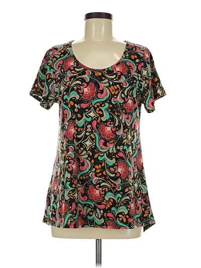 Pre-owned Lularoe Short Sleeve Blouse In Black