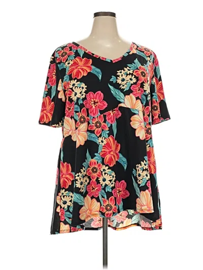 Pre-owned Lularoe Short Sleeve Blouse In Black