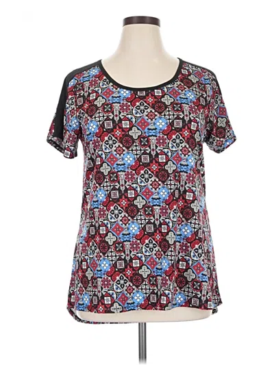 Pre-owned Lularoe Short Sleeve Blouse In Black