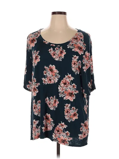 Pre-owned Lularoe Short Sleeve Blouse In Blue