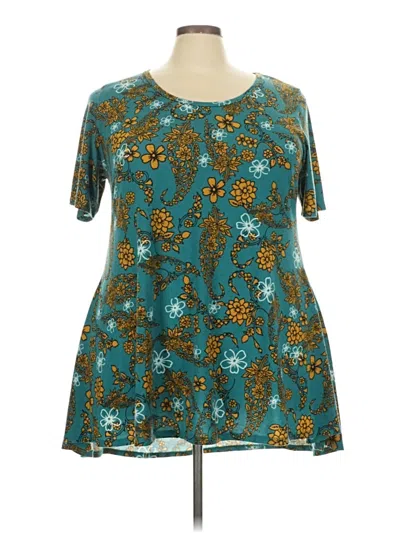 Pre-owned Lularoe Short Sleeve Blouse In Blue