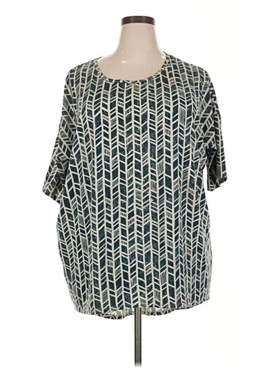 Pre-owned Lularoe Short Sleeve Blouse In Blue