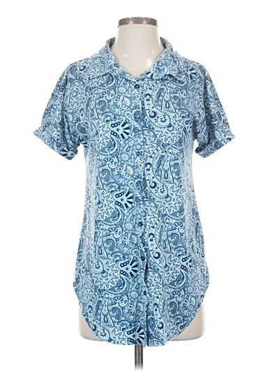 Pre-owned Lularoe Short Sleeve Blouse In Blue