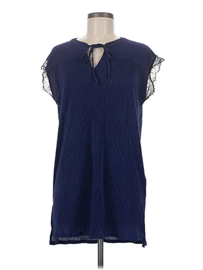 Pre-owned Lularoe Short Sleeve Blouse In Blue