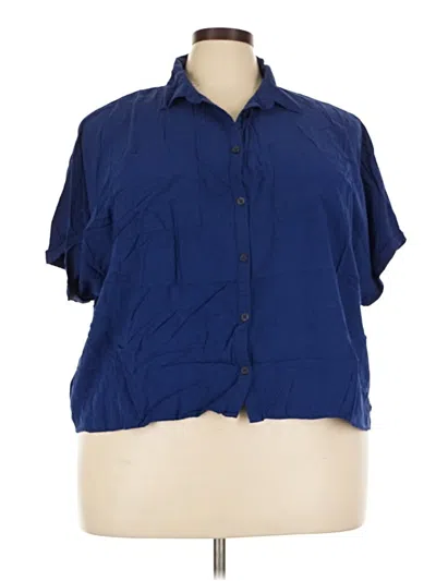 Pre-owned Lularoe Short Sleeve Blouse In Blue