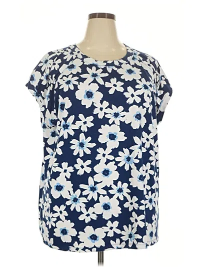 Pre-owned Lularoe Short Sleeve Blouse In Blue
