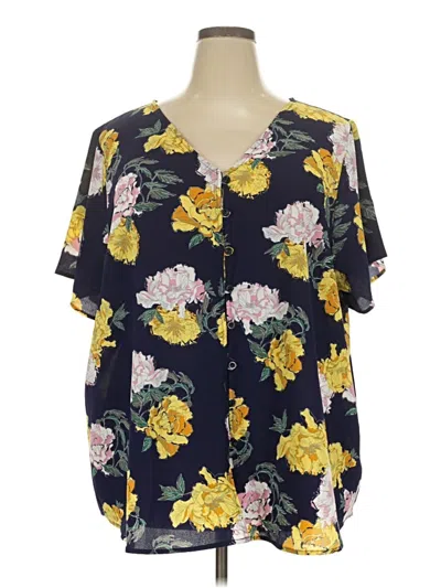 Pre-owned Lularoe Short Sleeve Blouse In Blue
