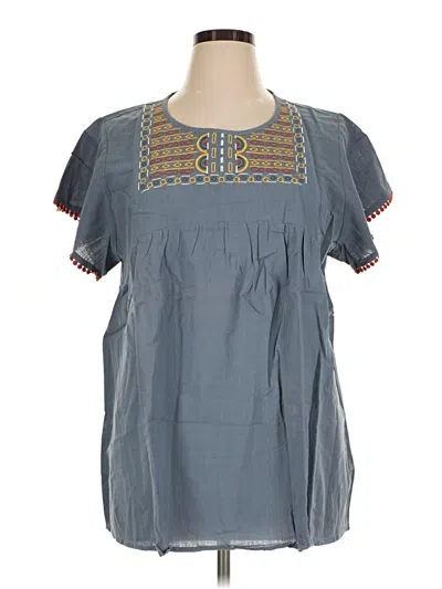 Lularoe Short Sleeve Blouse In Blue