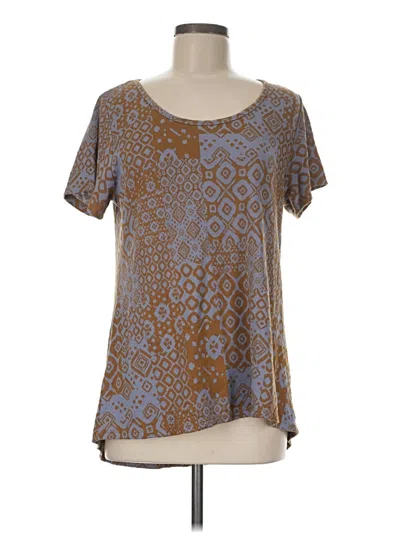 Pre-owned Lularoe Short Sleeve Blouse In Brown