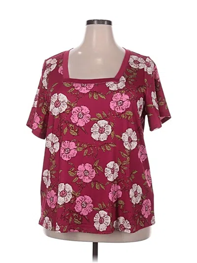 Pre-owned Lularoe Short Sleeve Blouse In Burgundy
