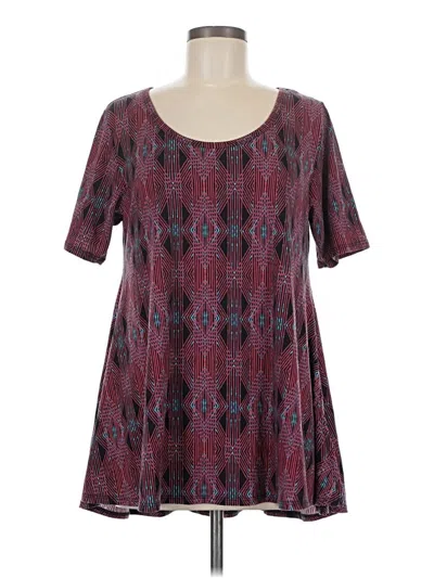 Pre-owned Lularoe Short Sleeve Blouse In Burgundy