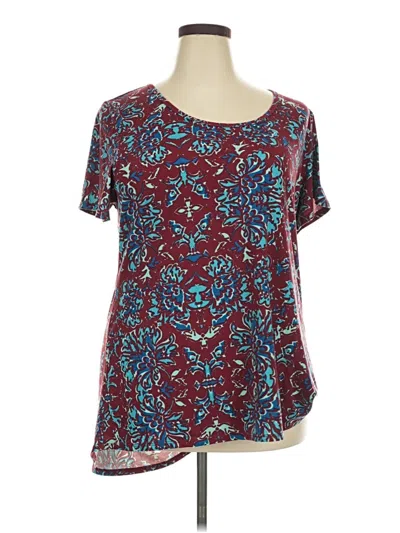 Pre-owned Lularoe Short Sleeve Blouse In Burgundy