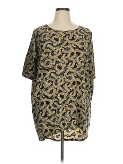 Pre-owned Lularoe Short Sleeve Blouse In Gold