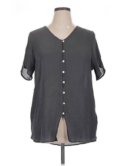 Pre-owned Lularoe Short Sleeve Blouse In Gray