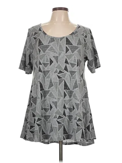 Pre-owned Lularoe Short Sleeve Blouse In Gray