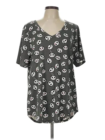 Pre-owned Lularoe Short Sleeve Blouse In Gray