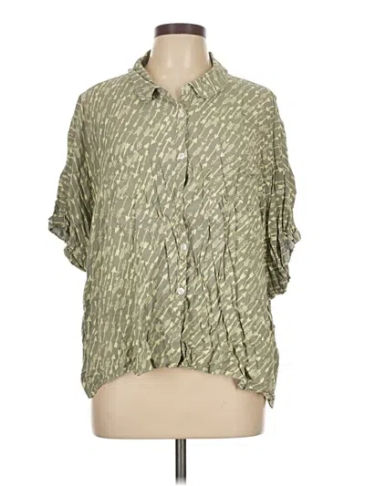 Pre-owned Lularoe Short Sleeve Blouse In Green