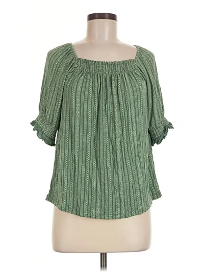 Pre-owned Lularoe Short Sleeve Blouse In Green
