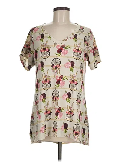 Pre-owned Lularoe Short Sleeve Blouse In Ivory