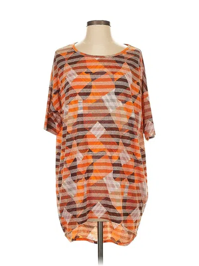 Pre-owned Lularoe Short Sleeve Blouse In Orange