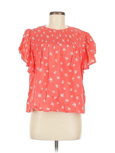Pre-owned Lularoe Short Sleeve Blouse In Orange
