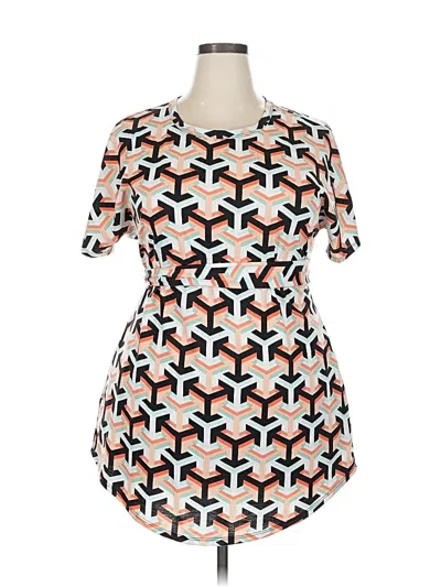 Pre-owned Lularoe Short Sleeve Blouse In Orange