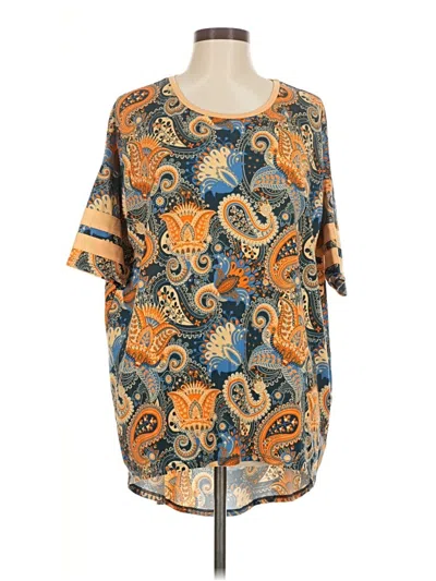 Pre-owned Lularoe Short Sleeve Blouse In Orange