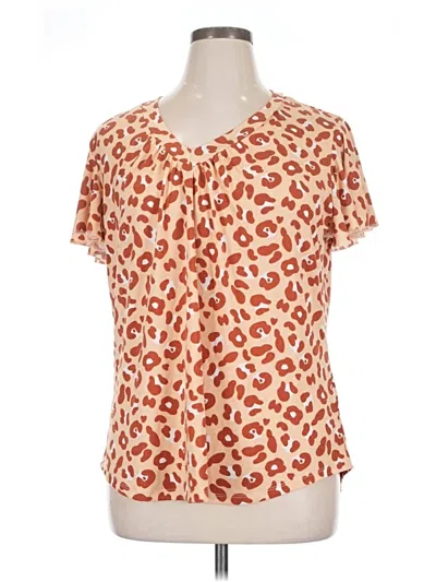 Pre-owned Lularoe Short Sleeve Blouse In Orange