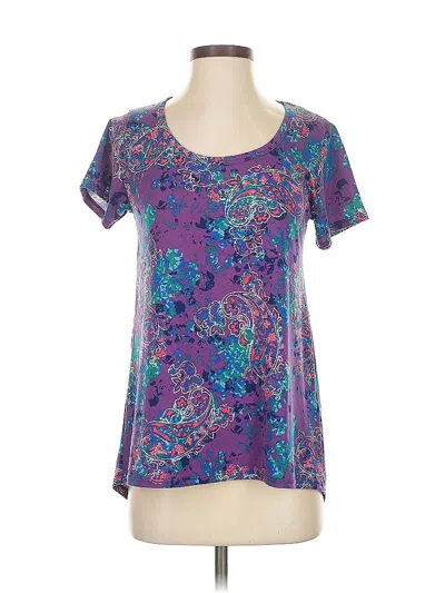 Pre-owned Lularoe Short Sleeve Blouse In Purple