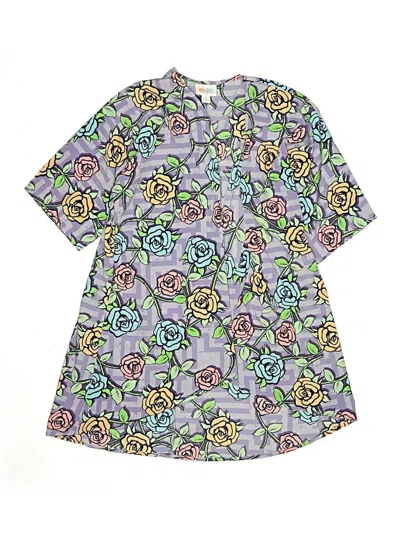 Pre-owned Lularoe Kids' Short Sleeve Blouse In Purple