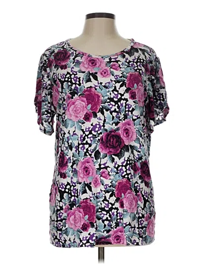 Pre-owned Lularoe Short Sleeve Blouse In Purple