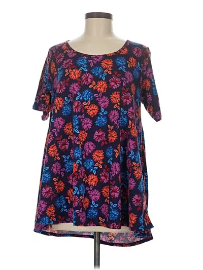 Pre-owned Lularoe Short Sleeve Blouse In Purple