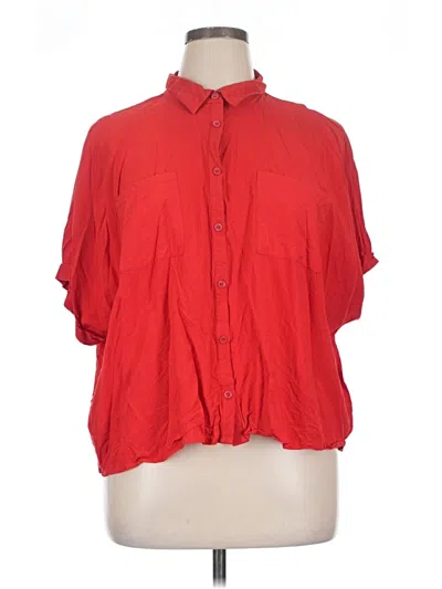 Pre-owned Lularoe Short Sleeve Blouse In Red