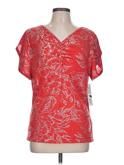 Pre-owned Lularoe Short Sleeve Blouse In Red