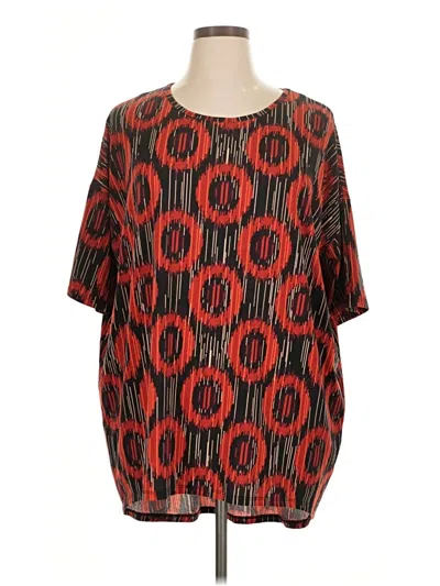 Pre-owned Lularoe Short Sleeve Blouse In Red