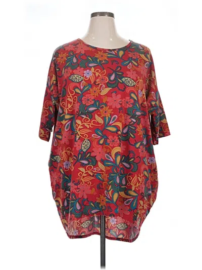Pre-owned Lularoe Short Sleeve Blouse In Red