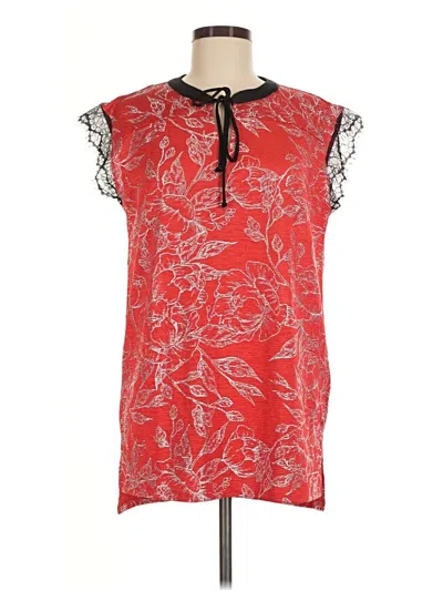 Pre-owned Lularoe Short Sleeve Blouse In Red